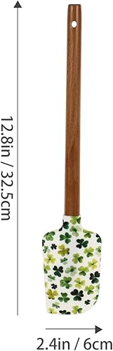 Miniatura 3 de DOITOOL 3 espátulas de silicona para el día de San Patricio, espátula de silicona con mango de madera, espátulas de cocina antiadherentes para el