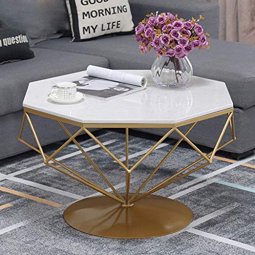 Table d'angle à petite échelle en marbre blanc pour petit salon