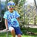XonyiCos 70s Hippie Costume for Kids Colorful Tie Dye Shirt Boys Girls 4Pcs Accessories Set for Halloween Party Cosplay