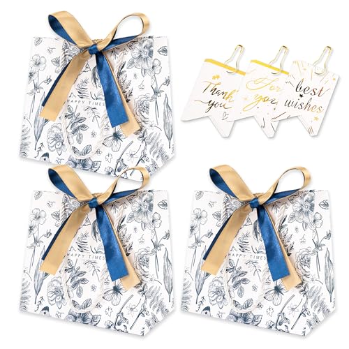 ラッピング 袋 プレゼント 手提げ袋 【2サイズ×14パターン·サンクスタグ9枚付き·多用途】 紙袋 ギフト プレゼント用 手提げバッグ 包装袋 らっひんぐ袋 小 リボン 花柄 可愛い 誕生日 結婚式 バレンタイン 母の日 父の日 (セットK,S)