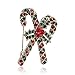 Produktbild XIAOLULU Pin Brosche Anhänger zart klein Multi-Colored Strass Kristall Weihnachten Brosche Set Weihnachten Dekorationen Ornamente Geschenke einschließlich Candy Cane Modeschmuck Zubehör