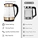 Zulay Kitchen Fast Boiling Electric Water Kettle - 1.7L, 1500W, Auto Shut-Off for Overboil & Boil Dry Protection, Cool-Touch Handle, 360° Base - Rapid Teapot Boiler For Coffee & Tea - Black Copper