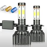 H7 Led Headlight Bulbs 100W Low Beams 12000LM Super Bright High Beams Kits 3000K Yellow 6000K White 8000K Ice Blue 4 Sides Car Truck Headlamps ZDATT