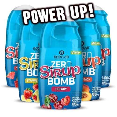 Bodylab24 ZERO Sirup BOMB Mixed Box 1, 5 x 65ml, zuckerfrei und praktisch ohne Kalorien, mit nur 1kcal je 100ml Wasser-Sirup-Mischung, hochkonzentriert, für 8 l Fertiggetränk