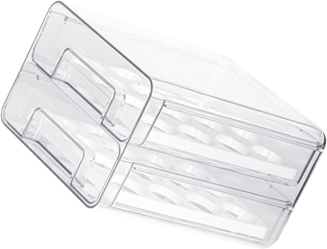 Egg Container for Refrigerator Dual Egg Storage Durable Organizer for Fridge Freezer Pantry and Kitchen Cabinets