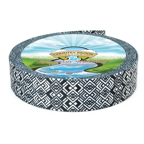 Country Brook Design - Art Deco Chevrons Polyester Webbing (1 1/2 Inch, 20 Yards)