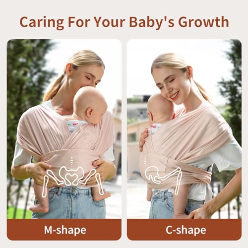 image for MOMTORY Baby Carrier Wrap，Easy to Wear Baby Sling Wrap, Newborn to T