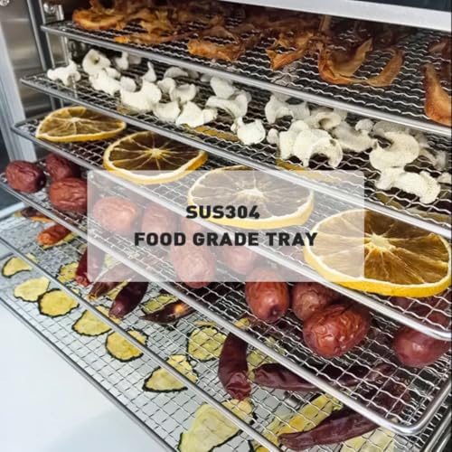 Image of Food Dehydrator 10 trays Stainless Steel for Jerky Vegetables Fruits Meat Yogurt Treats Herbs with Digital 0-24 Timer and 30-85℃ Temperature Control 800W Electric Food Dryer Machine