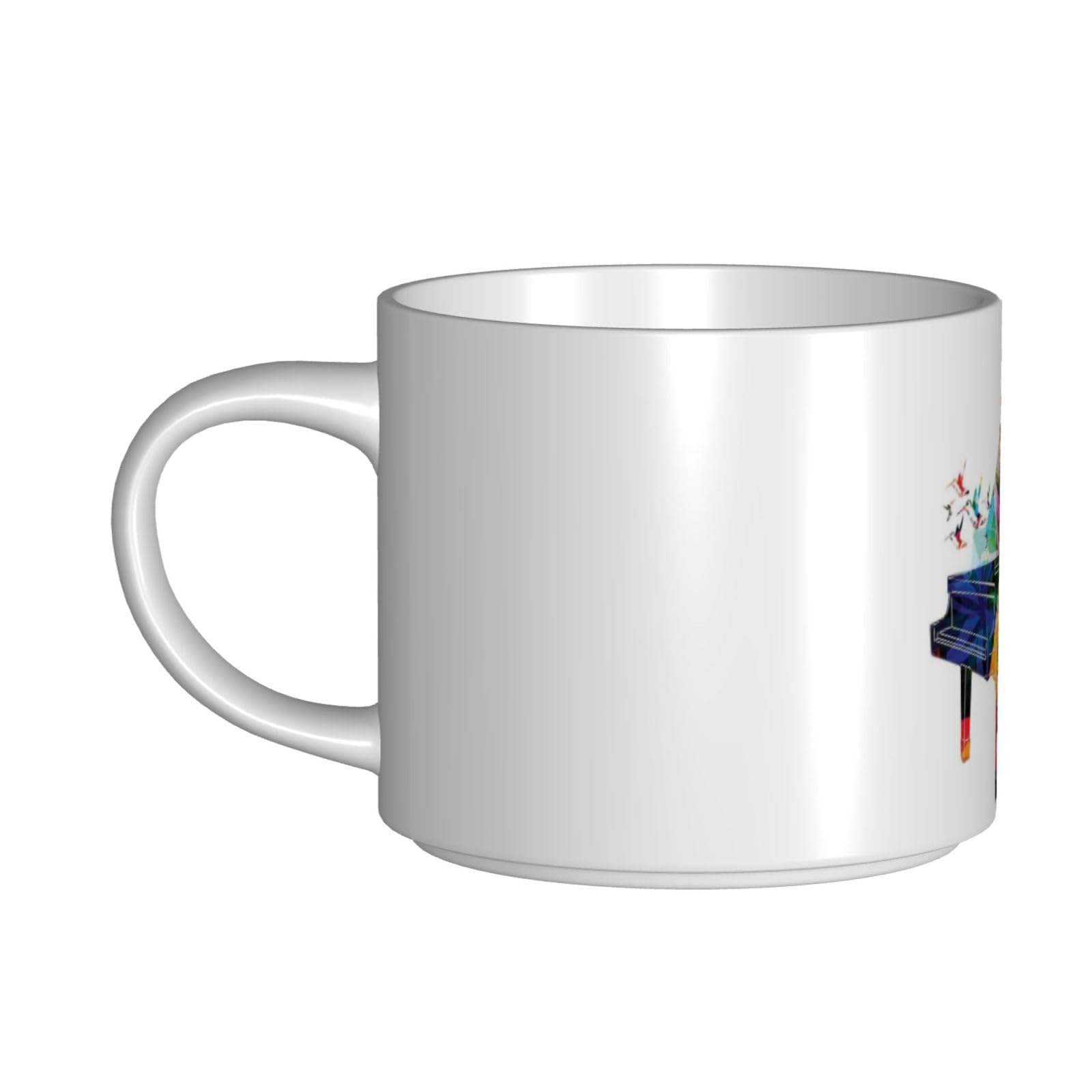 Musica variopinta della tastiera del pianoforte ha stampato la tazza di caffè di ceramica