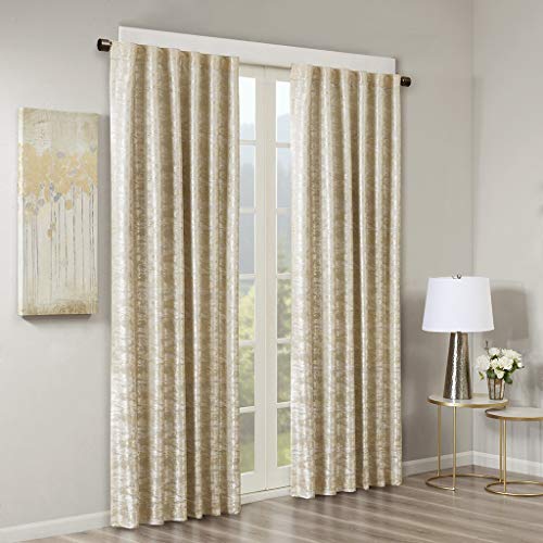 Sun Smart Cassius Jacquard Blackout Curtain For Bedroom, Luxury Gold Single Window Panel Living Room Family-Room Kitchen, Rod Pocket, 1-Panel Pack, 50X95, Gold #TOP1