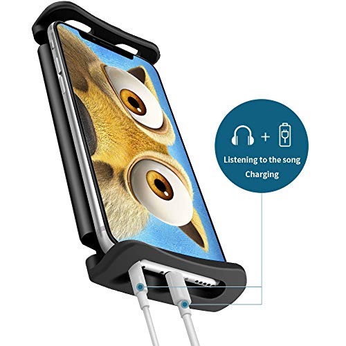 Newseego Lazy Phone Holder with 8'' Phone Screen Magnifier, Universal Gooseneck Phone Stand Holder Long Arm Mount & Phone Screen Amplifier with Magnifying Glass for All Smartphones-Black - Thumbnail 6