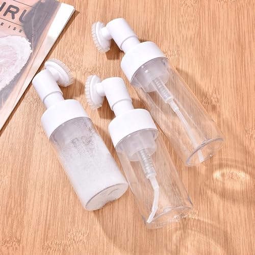 2x Frasco Espumador Com Escova De Silicone Para Limpeza Higienizacao Facial Alongamento De Cílios Ma