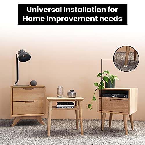 Impromech Heavy-Duty Non-Skid Leg Leveller Tables & Chairs Leveling Feet|Height Adjustable Jam Nuts & 4 Prong T-Nuts|1-11/16 Inch Non-Skid Based Table Legs & 3/8-16 Thread Length-(Set Of 4) #TOP6