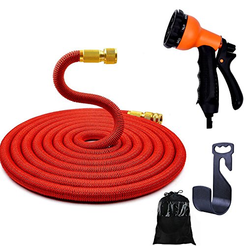 Dsycar 75ft Home Garden Expandable Garden Water Hose - Double Latex Inner Tube No Kink Flexible Expanding Irrigation Watering Hose With Sprayer Nozzle Gun