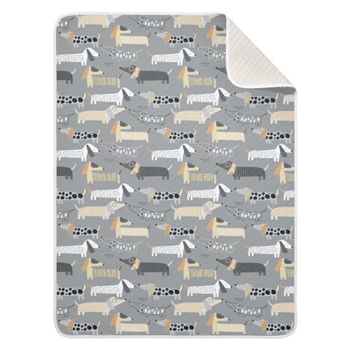 Image of Animal Cute Dachshund Dogs Baby Swaddle Blanket for Boys and Girls, Muslin Baby Receiving Swaddle Blanket, Soft Cotton Nursery Swaddling Blankets for Newborn Toddler Infant, 30x40 in