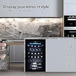 Honeywell 34 Bottle Compressor Wine Cooler Refrigerator, Large Freestanding Wine Cellar For Red, White, Champagne or Sparkling Wine, Digital Temperature Control, Stainless Steel - Image 6
