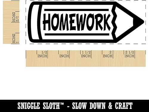 Miniatura 8 de Homework Pencil School Teacher - Sello de goma autoentintado para oficina de negocios 1-12 pulgadas pequeño tinta naranja