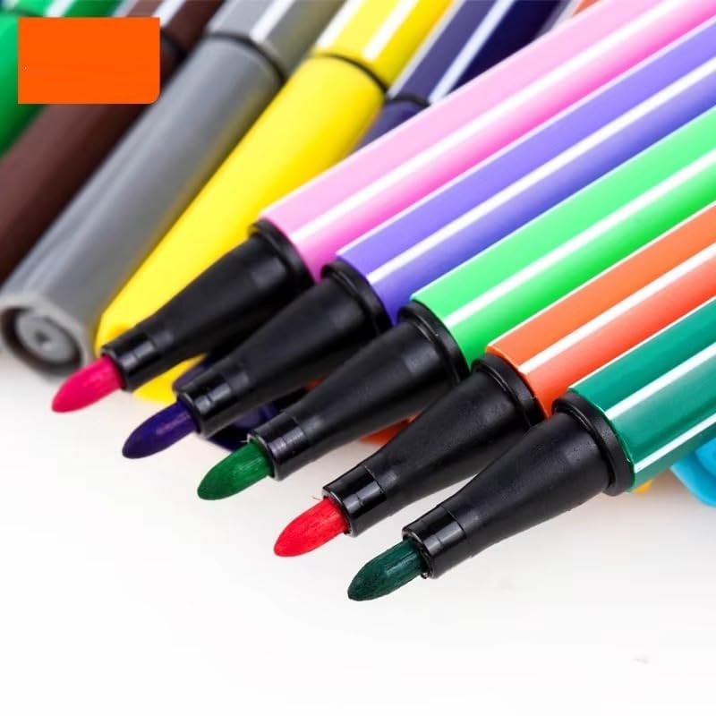 Image of Amitasha 36 Pc Washable Sketch Pen Set Water Color Marker Pens Aesthetic School Supplies Fine Coloring Markers for Kids Adult Book Cards Drawing Craft Kit Teacher Office Supplies