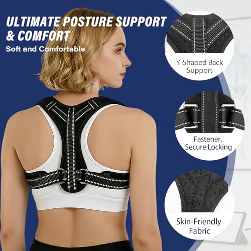 Posture Corrector for Men and Women, UltraSupport+ Comfortable Upper and Back Brace, Pain Relief from Bad Posture for Slumping Shoulders, Hunching, Shoulder Pain Neck. Adjustable Back Straightener. - Image 6