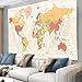 ICTEISOM World Map Tapestry for Kids Student, Map of The World with Countries and Major City Tapestry Wall Art Poster Tapestries for Bedroom Living Room Dorm Home Decoration 80 x 60 Inch