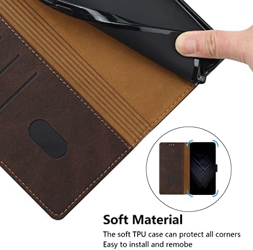 Miniatura 9 de Case for Xiaomi Poco X3X3 ProX3 NFC, Business Splicing Leather Magnetic Credit Card Holder Kickstand Wallet Cover Case for Xiaomi Poco X3X3 ProX3