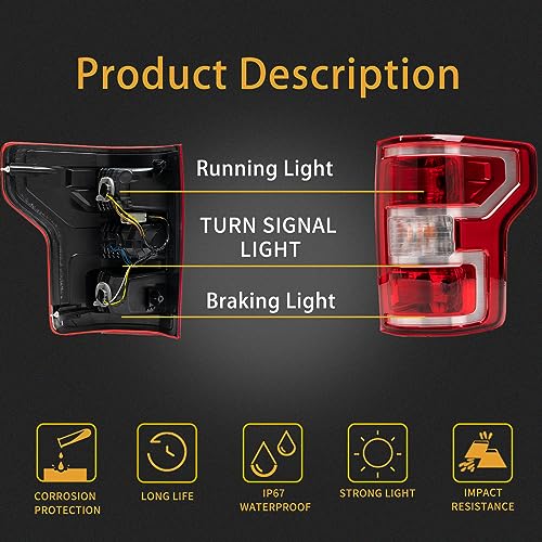 Right Tail Lights Compatible With 2018 2019 2020 Ford F150 F-150 by MiKaFex - Used condition - Image 2