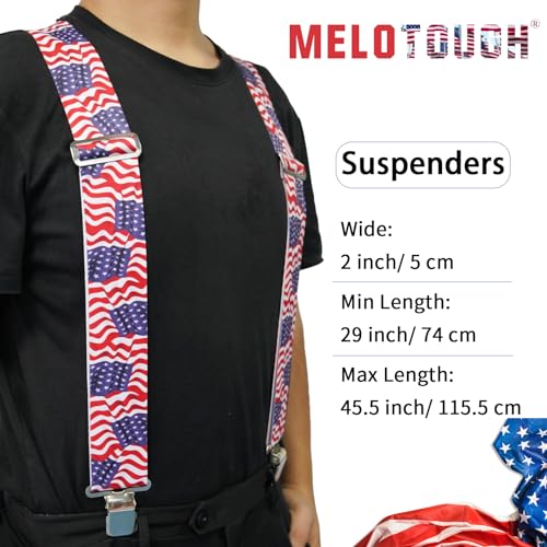 Image of MELOTOUGH Men's Suspenders w /Clip Heavy Duty suspenders for men Big and Tall Work suspenders for Jeans