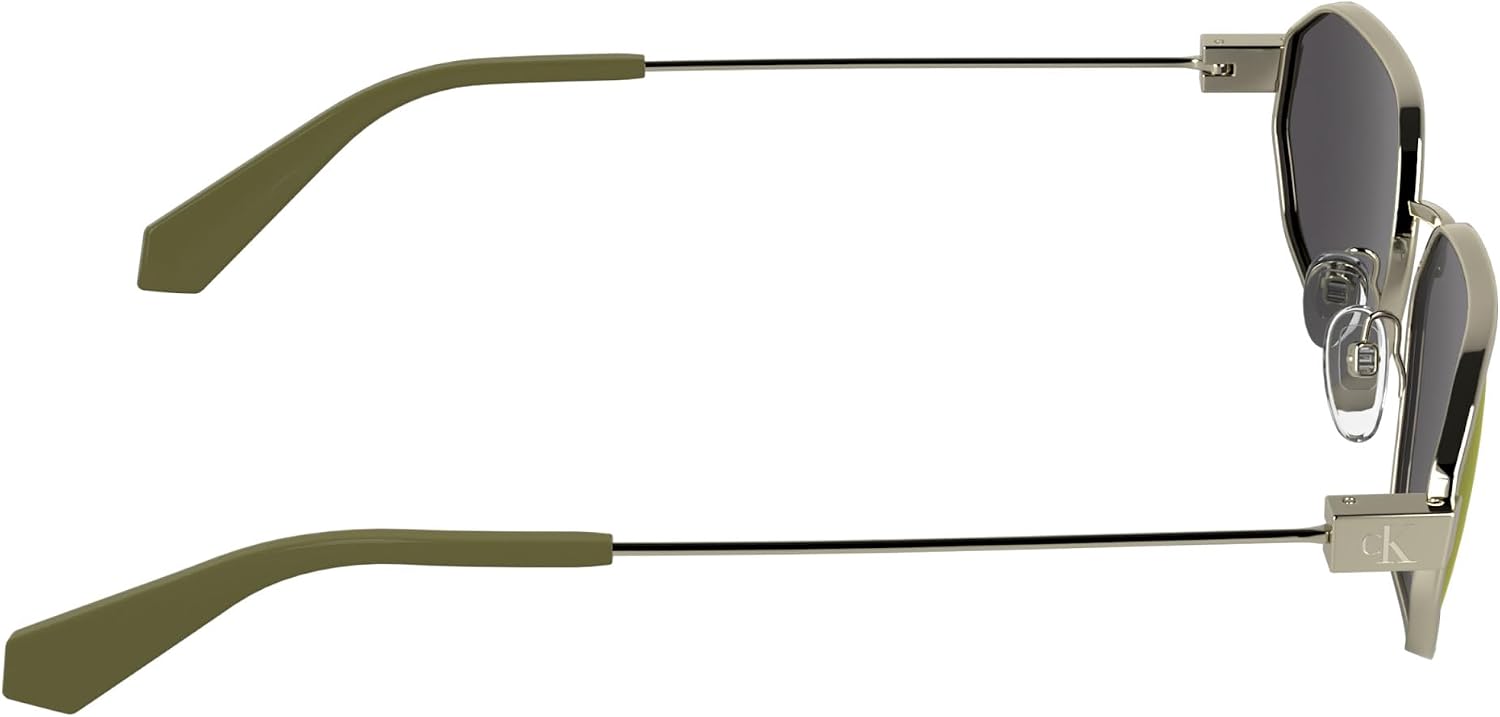 Calvin Klein Jeans Unisex Adult Sunglasses CKJ26200S - Gold with Solid Green Mrror Lens