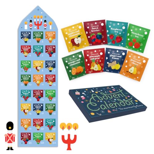 Calendario de Adviento 2025 de Té de Acorus, 24 Bolsitas de Te Navidad para la Cuenta Atrás, Calendario Adviento 2025 - Idea de Regalo para el Período Festivo de Invierno