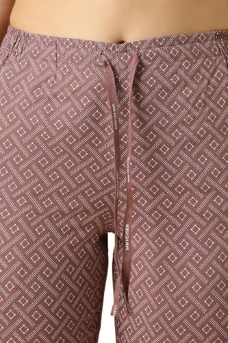 Image of Van Heusen Women's Printed Lounge Pants | Drawstrings & Side Pockets | Ultra Soft Fabric | Relaxed Fit | At home pyjamas | Everyday Comfort | Printed | Style 55306 | Available in Pack of 1 & 2