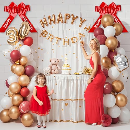 URHELP Riesige Rote Schleife, 76 cm / 30 Zoll Geschenkschleife, Große Schleife Geschenk Happy Birthday, Wiederverwendbar Schleife Dekoration für Geburtstagsparty, Auto, Hochzeit, Feier