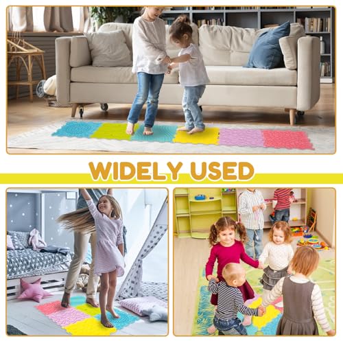 harupink Sensorisches Massage-Puzzle für Kinder, 6-teilig, sensorische Matte, orthopädische Massagematte, Puzzle-Matte für Babys, für Berührungswahrnehmung, Fußprävention