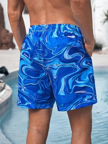 WDIRARA Men's Graphic Print Drawstring Elastic Waist Mini Shorts Summer Beachwear Track Shorts2