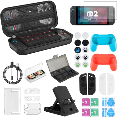 32 in1 Case Estojo Para Nintendo Switch 2 Acessórios Capa Protetora Para Com Compartimentos Bolsa Perfeita Para Viagens Estojo Bag de Proteção e Acessórios Para
