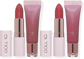 Doll 10 Quench & Restore Lip Smoothie Collection â€“ 4 Piece Nourishing Superfood Color Coordinating Lipstick & Gloss Kit
