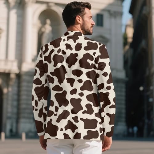 INSTANTARTS Men's Blazer Casual One Button Men's Casual Blazer Jackets Lined Collar Loose Fit Daily Blazers Fashion2