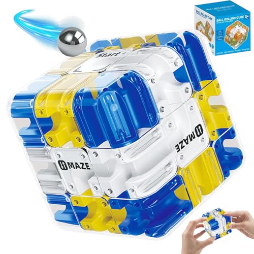 Cube Magique 3D Roller Ball Maze Cube, Cube Labyrinthe Bille, Grand Labyrinthe 3D Maze Cube Puzzle MazeCube Faire Preuve de Raisonnement Logique