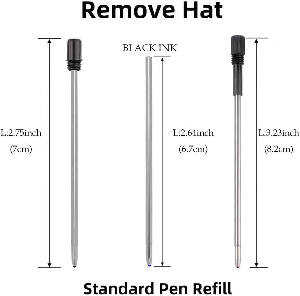 4 in 1 Multi Function Refillable and Retractable Multi Color Pen Refill,Black Red Blue Ballpoint Pen Refill, Multicolor Pen Gift for Journaling (10 Black) image 2
