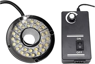 XuuSHA Acessórios de microscópio digital portátil ajustáveis com 32 LEDs e anel de microscópio, iluminador com diâmetro de 18 mm, acessórios de microscópio