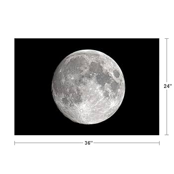 Amazon.com: Full Moon Night Sky Black White Vivid Detail