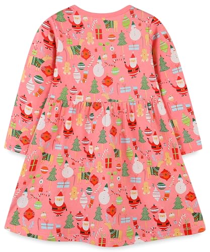Image of Hongshilian Little Girls Cotton Casual Dress Cartoon Print T-Shirt Short Sleeve Skirt Dresses
