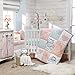 Lambs & Ivy Sweet Owl Dreams Pink Heart Nursery 6-Piece Baby Crib Bedding Set