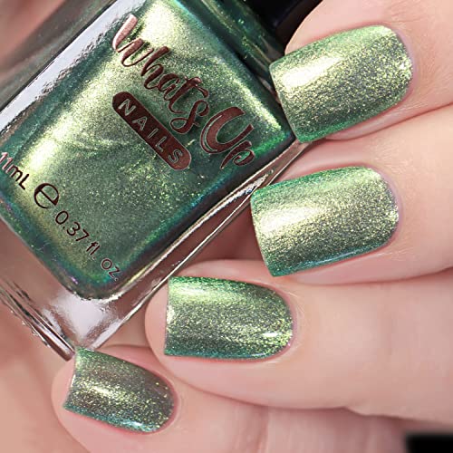 Whats Up Nails - Peridot Nail Polish Green Duochrome Lacquer Varnish Made In Usa 21 Free Cruelty Free Vegan Clean #TOP2