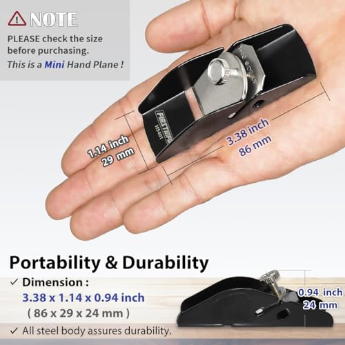 FIRSTINFO H5401 Mini Hand Plane Small Lightweight Steel Body Trimming Plane for Woodworking/Trimming/Wood Planing 2 FIRSTINFO H5401 Mini Hand Plane Small Lightweight Steel Body Trimming Plane for Woodworking/Trimming/Wood Planing - Image 2