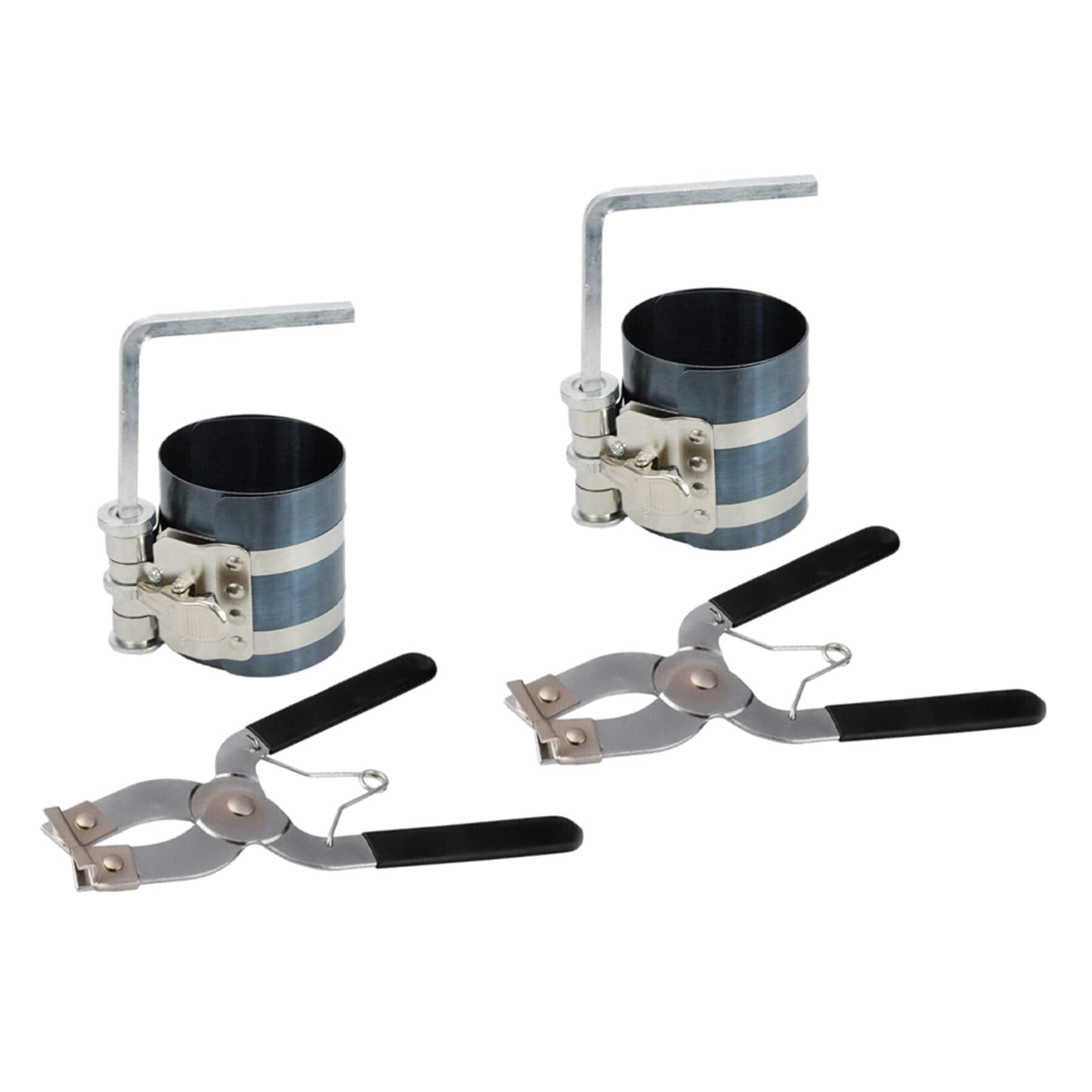 Jnchdghwa Silver 4Pcs Ratchet Style Piston Ring Compressor And Piston Ring Installer Pliers Tool