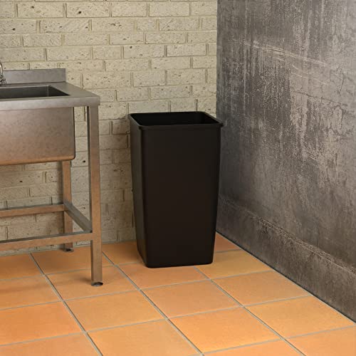 Image of 50 Gallon Black Square Commercial Trash Can