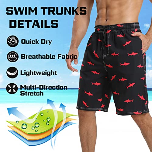 XSKJY Mens Swim Trunks with Compression Liner 9" Swim Trunks Quick Dry Surfing Summer Beach Shorts Swimsuit Sports Shorts3