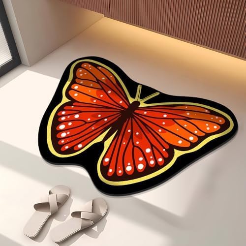 Tapis de bain papillon doré en diatomite 40x60cm pour douche