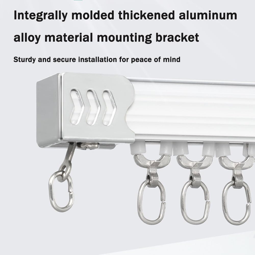 Aluminiowe karnisze do montażu sufitowego, regulowane 100, 400 cm, białe, 300 cm, idealne do salonu, sypialni, prysznica, kampera i stylowy design