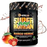 ALPHA LION Superhuman Pump Pre Workout Powder, Nootropic Caffeine & Stim Free Preworkout Supplement, Nitric Oxide Booster, Muscle Gainer, Energy & Focus (42 Servings, Mango Veiniac Flavor)